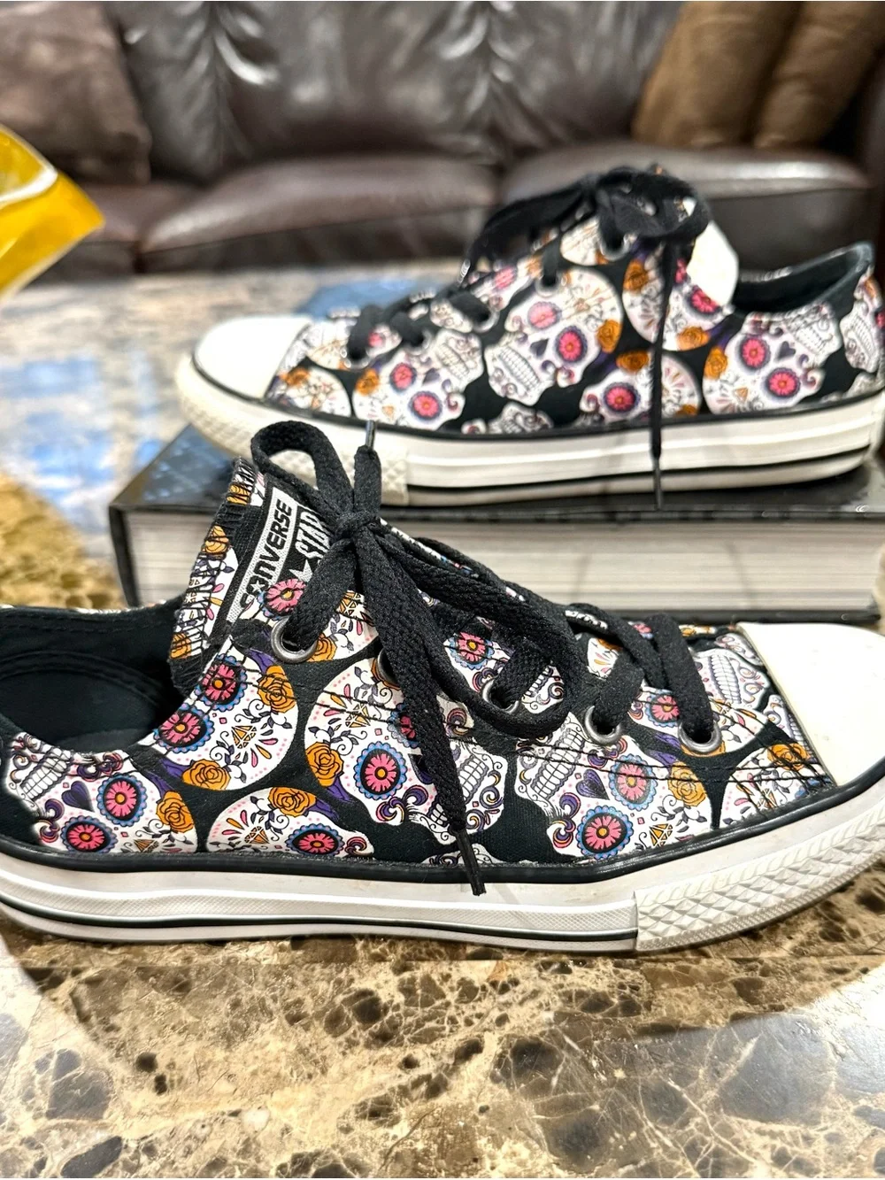 Converse Sugar Skull Dia De Los Muertos Low Top Sneakers Youth 3, Women 5 EU 35!